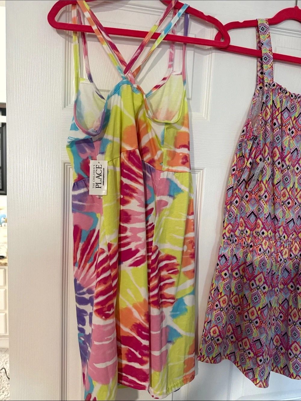 Rainbow Tie-Dye Sundress & Printed Romper - Picture 5 of 7